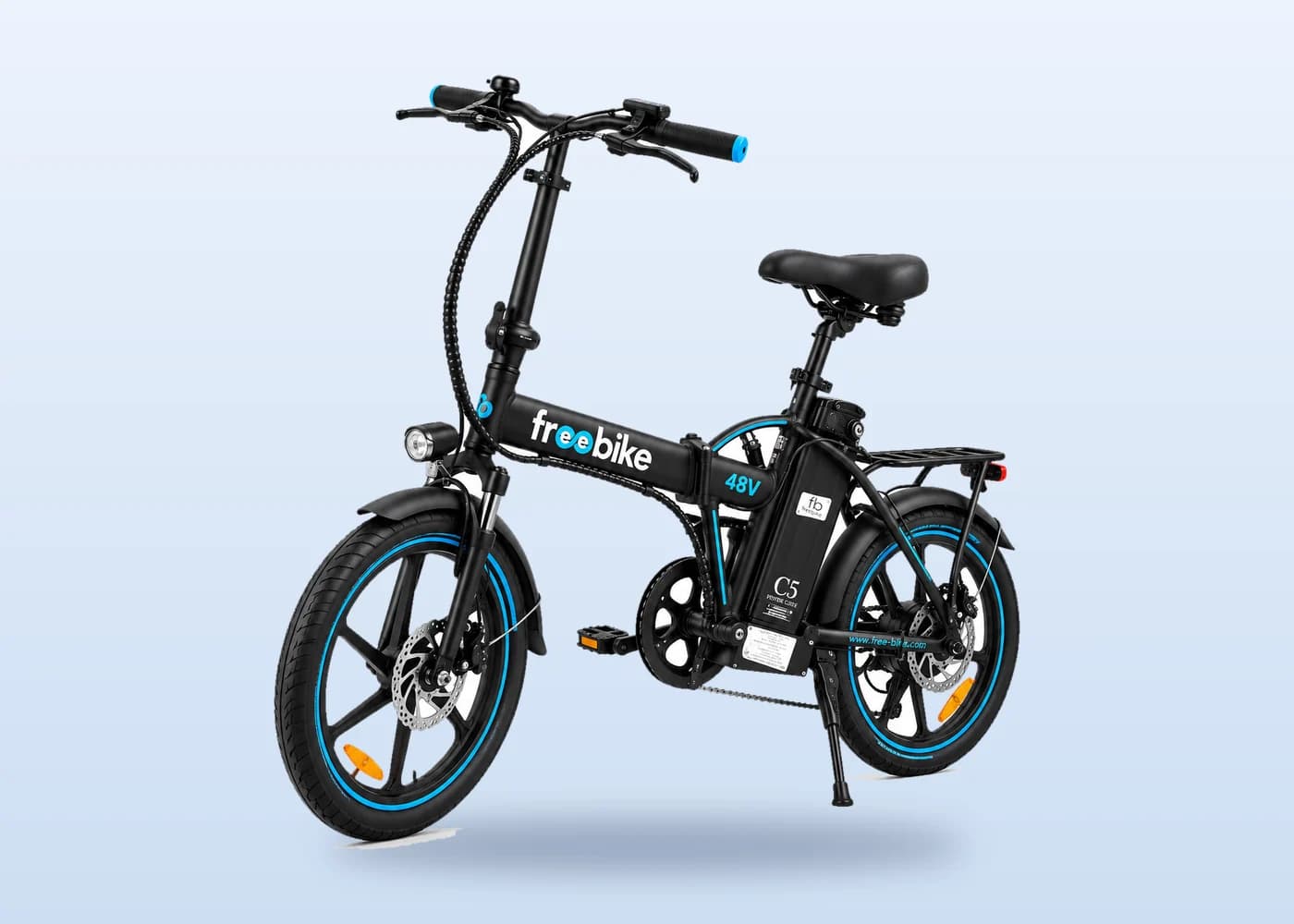 אופניים חשמליים מתקפלים Freebike C5 48V בשחור וכחול
